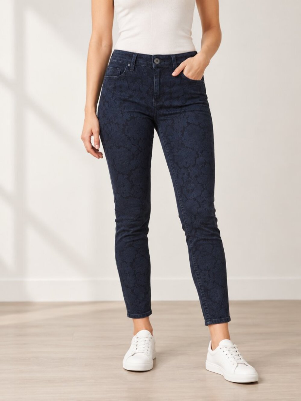 BANANA REPUBLIC Blue Floral Skinny Jeans Pants
